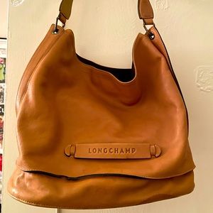 Longchamp brown leather shoulder bag